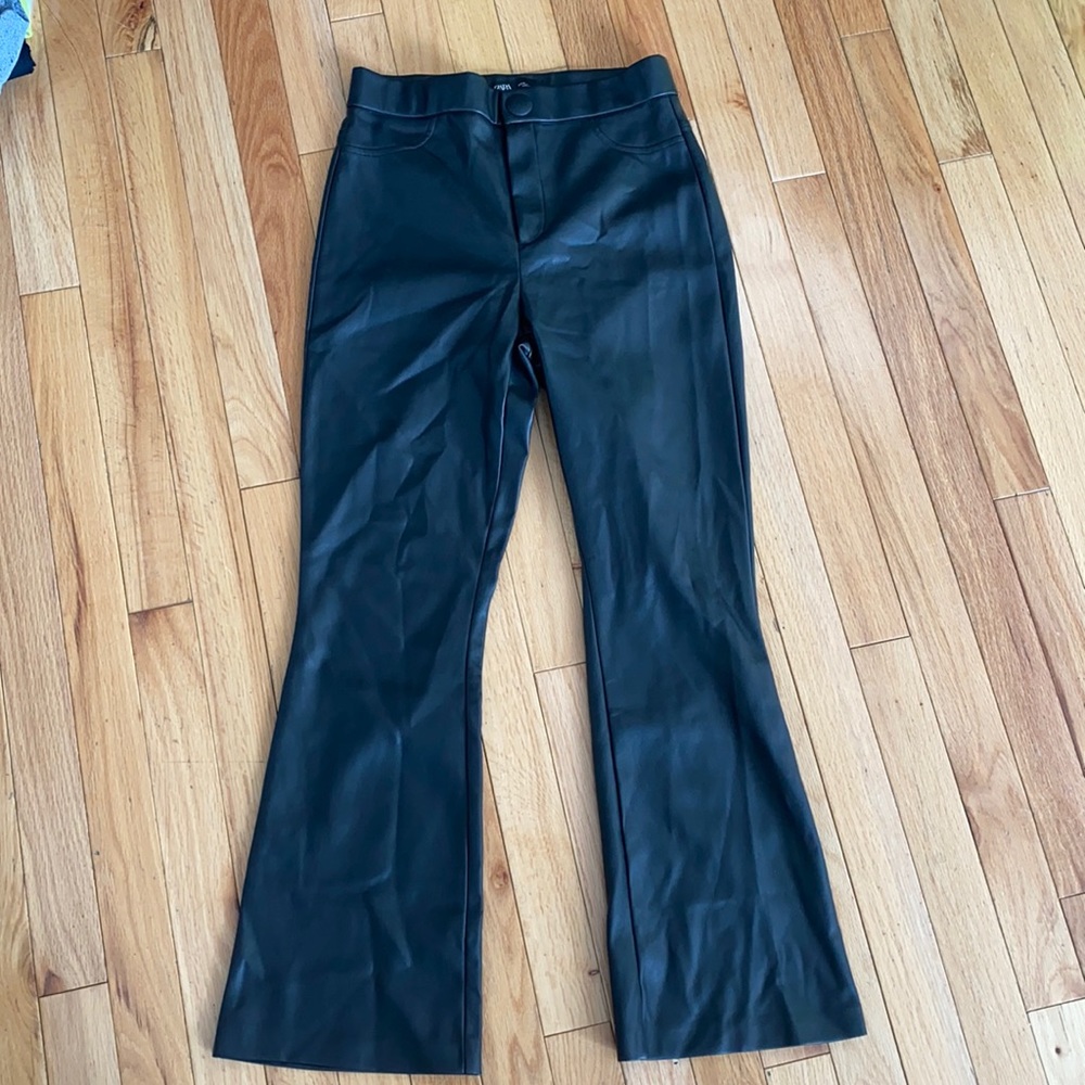 Zara black trouser dress pants fake leather